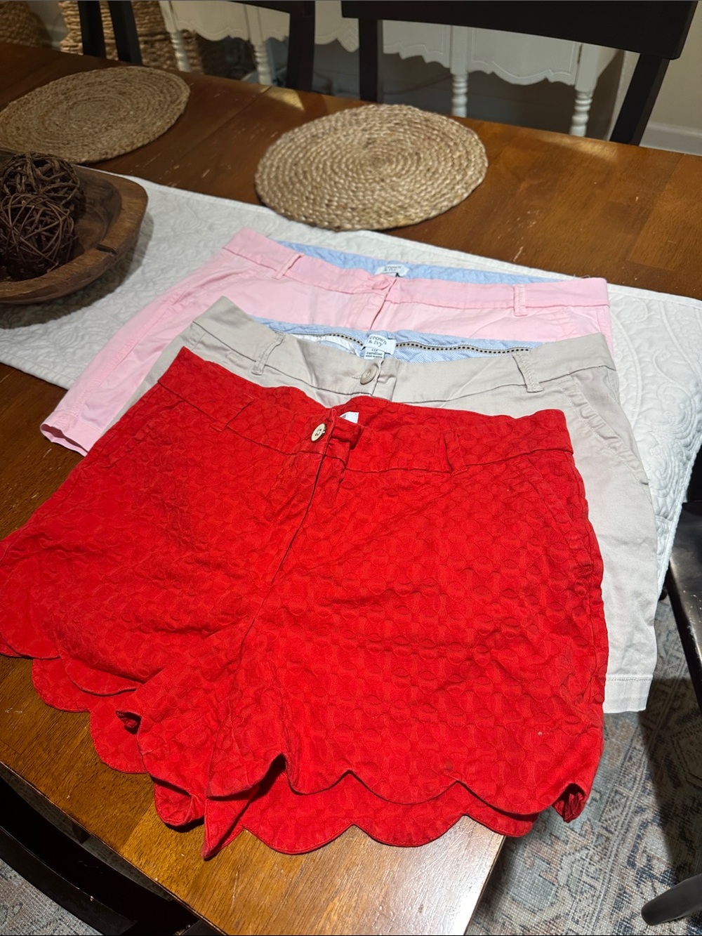 Bundle of 3 pairs of crown & ivy cotton Shorts excellent condition sz 12/12P